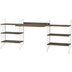 Schreibtisch mit Regal minimalistisch Beige Walnuss