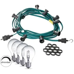 Illu- Party Garten Außenlichterkette 30m grün 30 Halogenlampen dimmbar