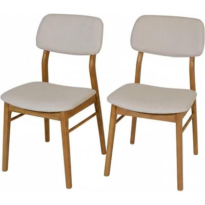 Esszimmerstuhl JAHNKE "JOY SIT DUO", sanftes weiß, eiche, eiche, sanftes weiß, B:45cm H:85cm T:53cm, Massivholz, Stühle, Esszimmerstuhl, Esszimmerstuhl (2er Set), Massivholz, Boucle-Stoff,bis 110kg belastbar