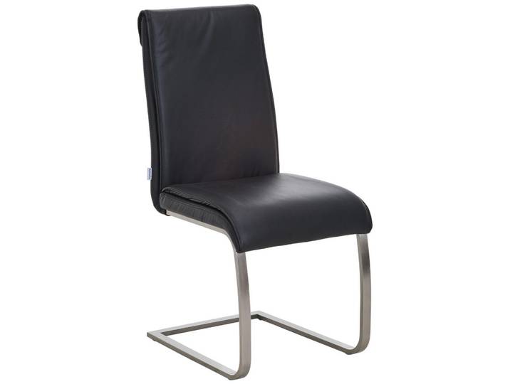 Livetastic Schwingstuhl Echtleder, Schwarz, Leder, Metall, Echtleder, Büffelleder, Füllung: Polyetherschaumkern, eckig, 46x99x62 cm, Esszimmer, Stühle, Esszimmerstühle, Schwingstühle