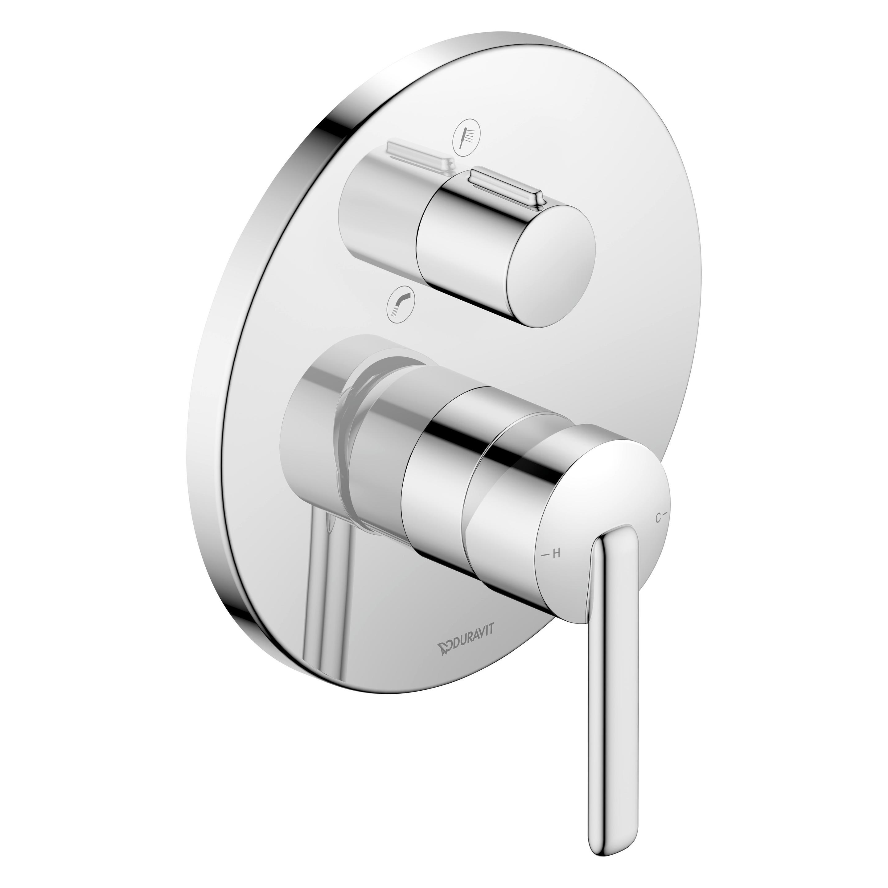 Duravit Balcoon Mitigeur monocommandé pour bain, montage encastré, 170x200mm, chrome brillant, BA5210018010 (BA5210018010)