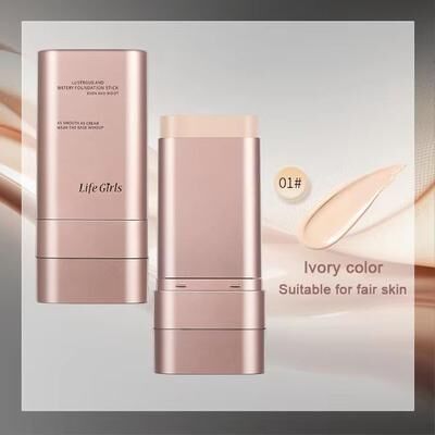 Inspired Finds Life Girls Double Ended Foundation Stick With Brush, Cream Concealer Coverage, Natural Long Wear Finish ivory