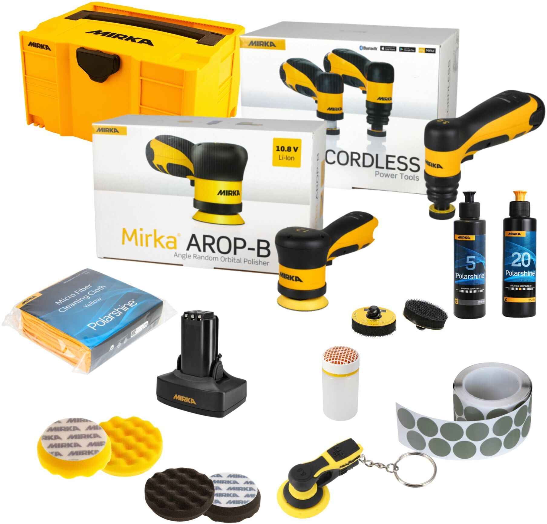 Mirka AOS-B-Paket Medium + AROP-B Set kabellose Maschinen Polierarbeiten (KIT2616JCRMDE)