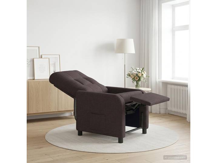 vidaXL Massage Relaxsessel Dunkelbraun Stoff