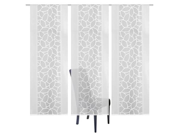 Home Fashion 88634 3er-Set SCHIEBEGARDINEN Jacquard, weiß, 225x57 cm