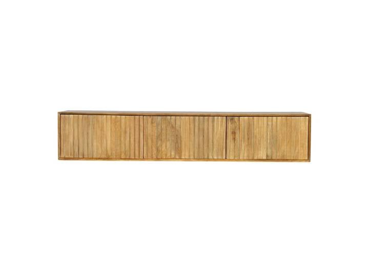 Meuble tv mural en bois rainuré, 3 portes