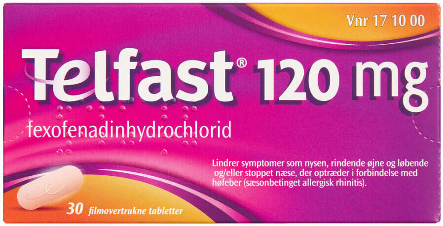 Telfast 120 mg 30 stk Filmovertrukne tabletter
