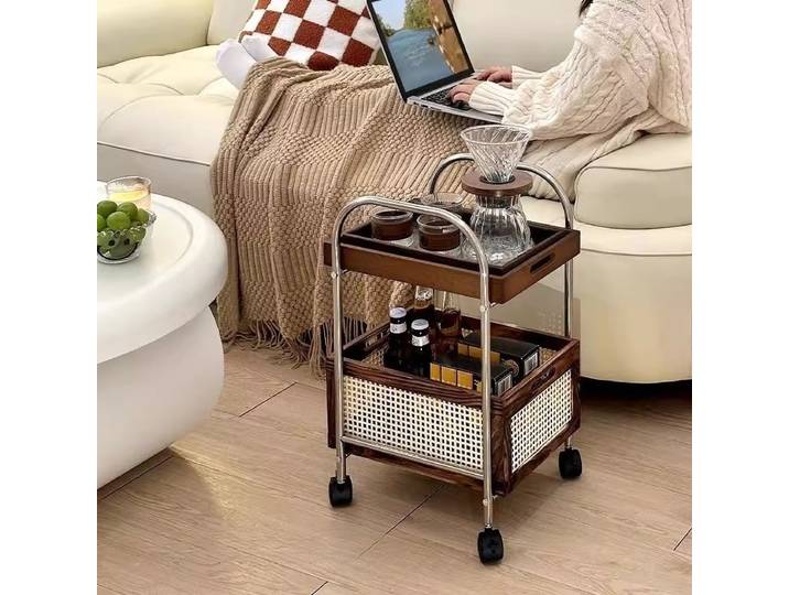 Chariot de rangement en acier inoxydable, chariot de rangement pour chambre à coucher, chariot esthétique, support multifonctionnel avec roulettes, meubles organisateurs