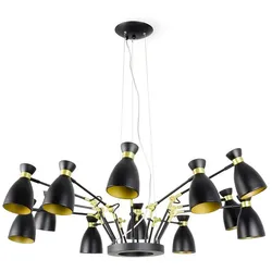 Faro Pendelleuchte RETRO 12xE14, IP20, schwarz, gold satiniert FAR-20051