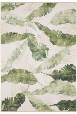 Style Haven Flores Tropical Palms Beige/Green Indoor-Outdoor Washable Rug