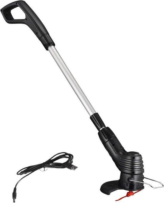 Draadloze accu grastrimmer voor gazononderhoud, zwart