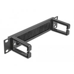 Delock 66485 10 Zoll Netzwerkschrank-Bürstenleiste Schwarz