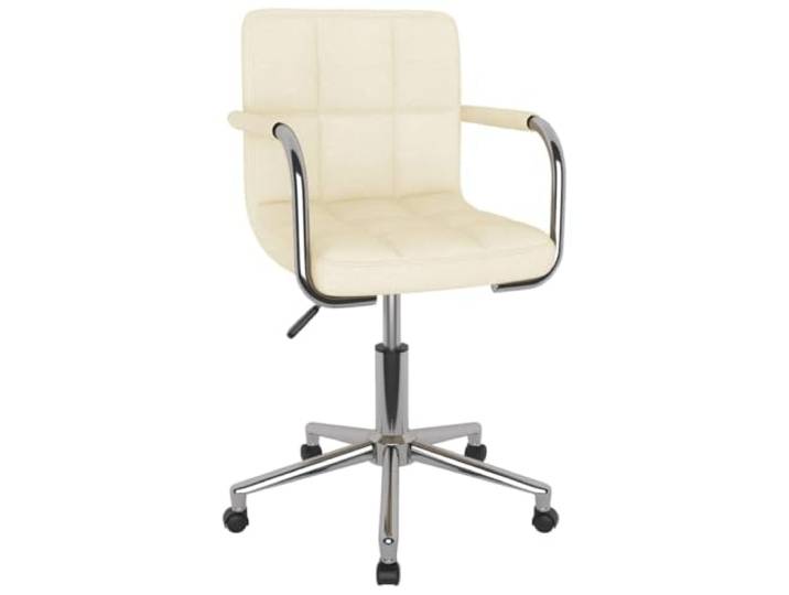 HMDNGOUT Drehbarer Esszimmerstuhl Creme Stoff Starker Stoffbezug, dick gepolstert, Stahlrahmen, Gasdruckfeder, 360 Grad drehbar, Esszimmer, Küche