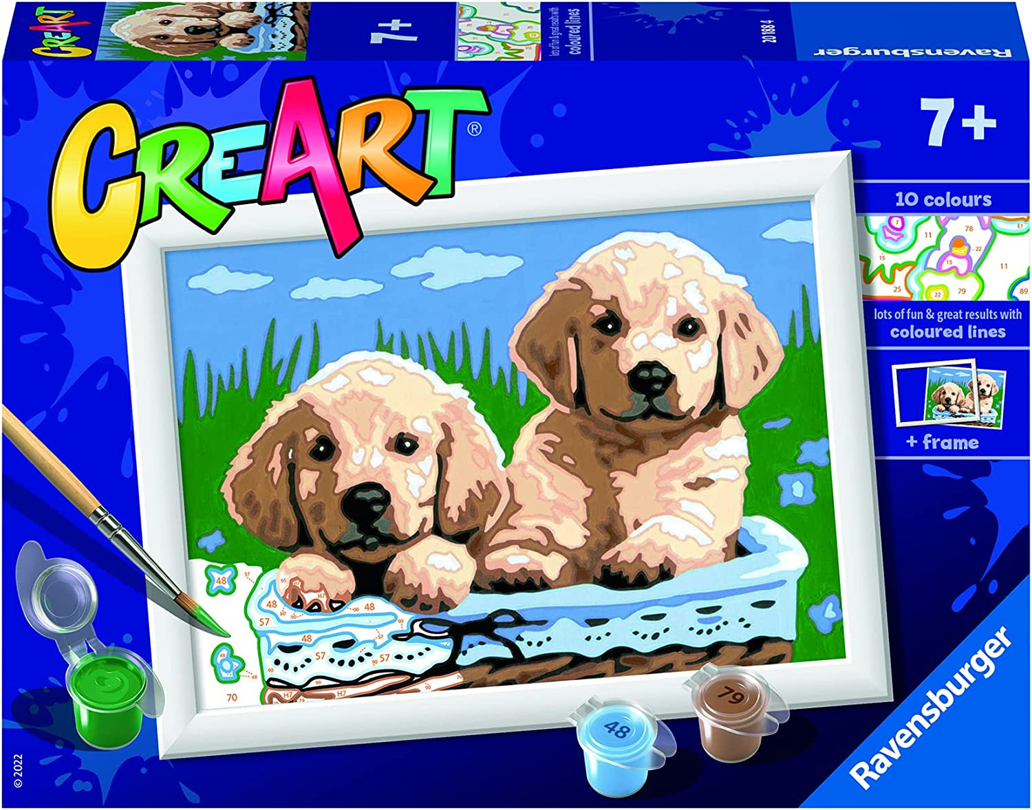 Ravensburger CreArt Schilderen op nummer Schattige puppy's 18 x 13 cm