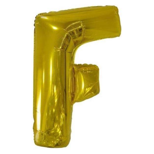 Riethmüller Grosser Buchstabe F Gold Folienballon N34 verpackt (5x) (9909581)