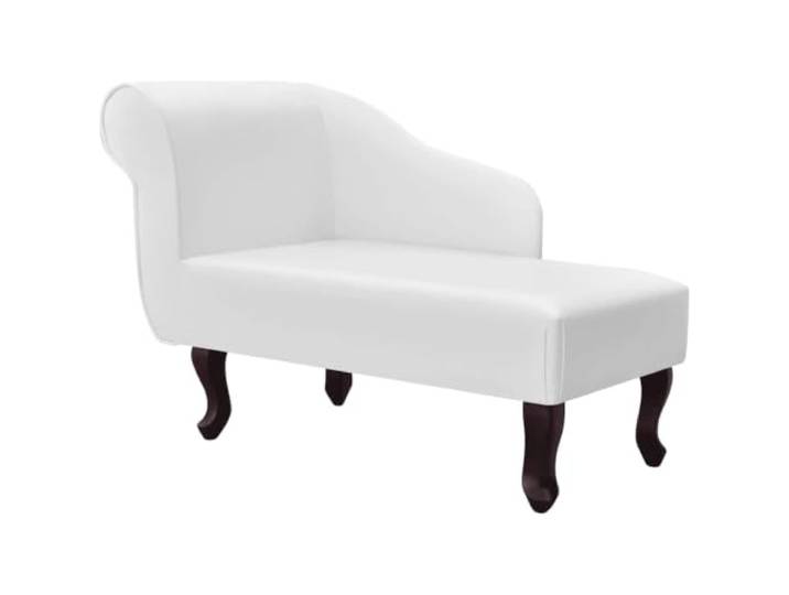 HGPOTUY Weiße Chaiselongue aus Kunstleder mit Holzfüßen für Wohnzimmer Dick gepolstert, stabile Holzkonstruktion, elegantes Design, belastbar bis 110 kg, vielseitig einsetzbar
