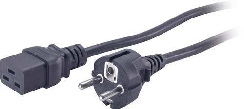 APC Strom Anschlusskabel [1x Kaltgeräte-Buchse C19 - 1x Schutzkontakt-Stecker] 2.50 m Schwarz