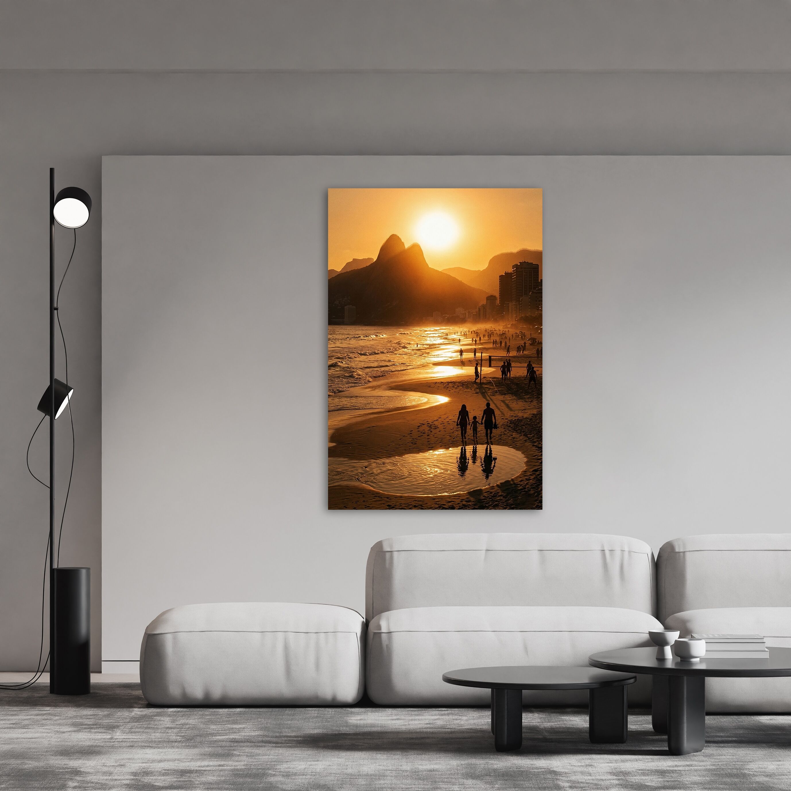 Acrylglasbild QUEENCE "Abendsonne am Wasser", farbe bild(er): gelb, B:80cm H:120cm, Acrylglas, Bilder, Acrylglasbild, Wandbild Wohnzimmerdeko Urlaubsmotiv farbe bild(er): gelb B/H/T: 80cm x 120cm, Bilder vom Sonnenuntergang & -aufgang Foto Sonnenuntergang
