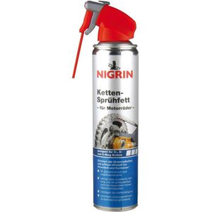 Nigrin Kettenspray 73888, Ketten-Sprühfett, für Motorrad, mit Sprührohr, 400ml