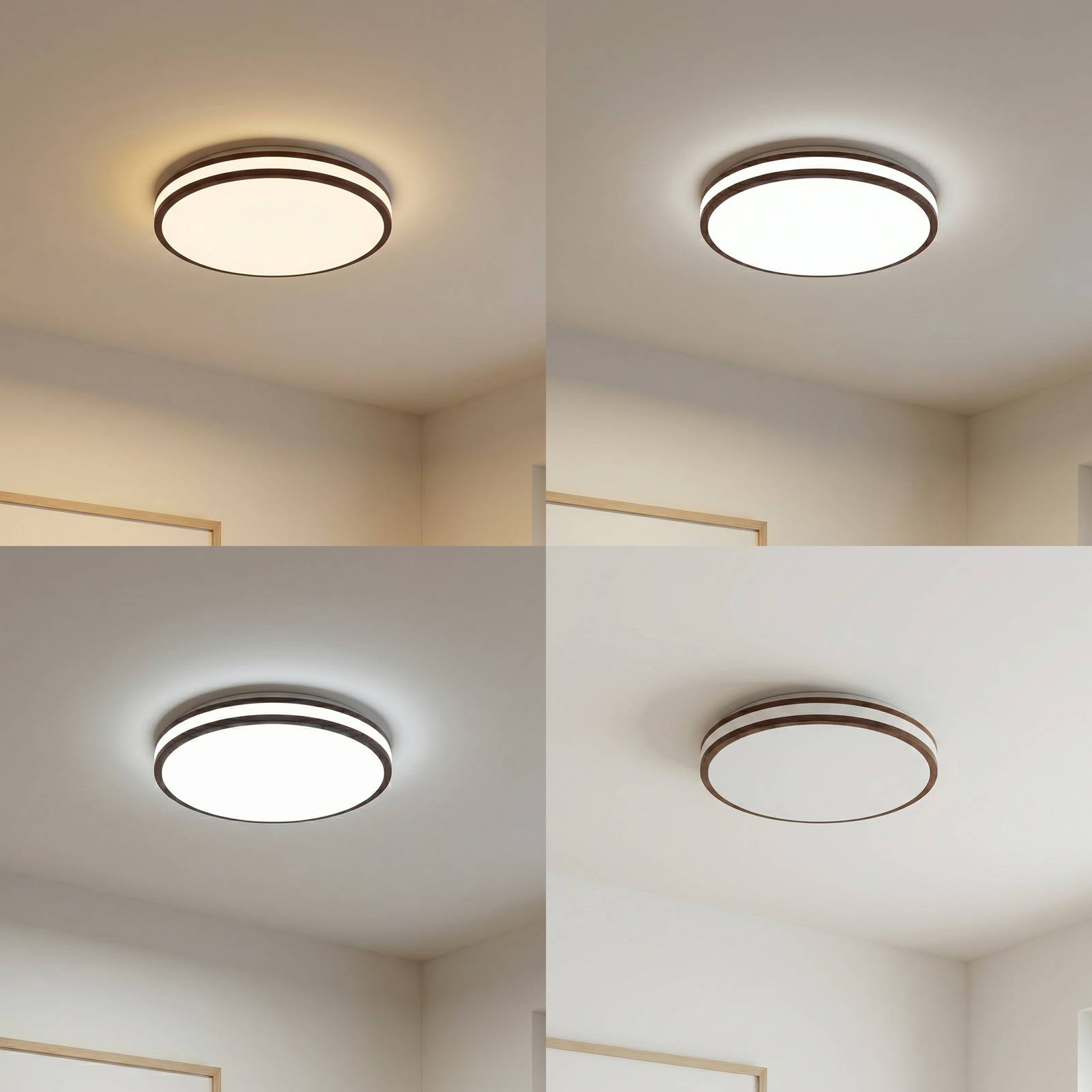 Deckenlampe Emiva Lindby, Holz dunkel, für Wohn- / Esszimmer, Holz, Modern, Deckenlampe