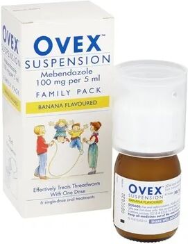 Ovex Threadworm Treatment - Suspension (6 Doses) - Banana Flavoured