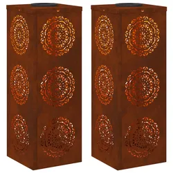 vidaXL Solar LED Weg Licht 2 pcs Bronze Wetterfeststahl