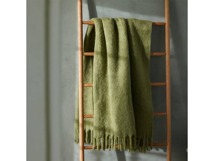 Plaid en mohair vert 130 x 170 cm
