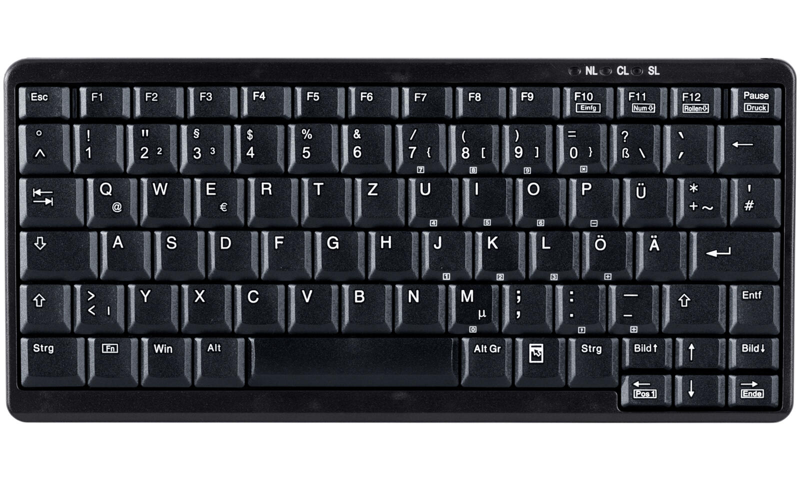 ContourDesign Active Key AK-4100-U Mini-Tastatur Deutsch Schwarz AK-4100-U-B/GE