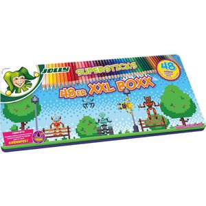 Jolly Buntstifte Supersticks XXL Boxx 3000-0513, sortiert, im Metalletui, 48 Stück