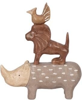 Sagebrook Home "Decorative Stacked Animal Figurines - 8"" Multi"