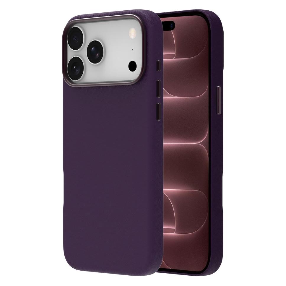 Just Rückseitenhülle "Must JM" aus Leder mit MAGSAFE für das iPhone 18 Pro in Lila. (Apple iPhone 18 Pro) (JUST MUST)