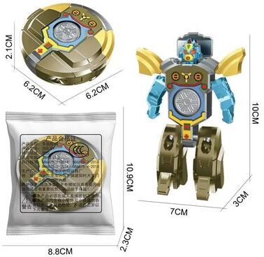 Inspired Finds Dual Form Fingertip Gyroscope Transformable Robot Fidget Spinner Low Noise Stress Relief Toy yellow