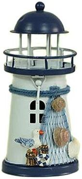 Inspired Deals Mediterranean Lighthouse Candle Holder Iron Candlestick For Nautical Home Decor bird