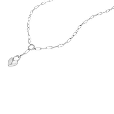Kette mit Anhänger TOM TAILOR "Schmuck Geschenk Edelstahl Y-Kette Herz", silber (edelstahlfarben), Halsketten, Damen, Edelstahl, L: 50 B: 3mm, B:3mm