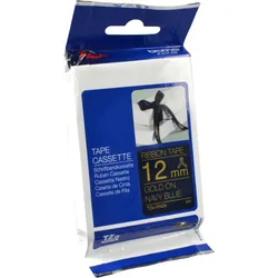 Brother P-Touch Band TZe-RN34 gold auf textil marineblau 12mm x 4m