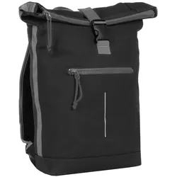 Tim - New York Rolltop Rucksack schwarz/grau
