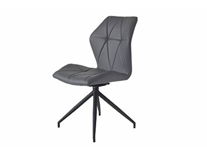 möbelando Stuhl >IMKE< (2er-Set) in grau - 52x90,5x62cm (BxHxT)