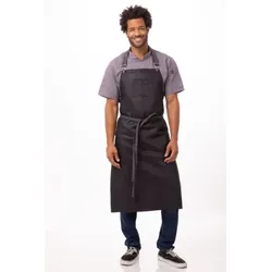 Chef Works® BOULDER Latzschürze extra groß, Schwarz Lila