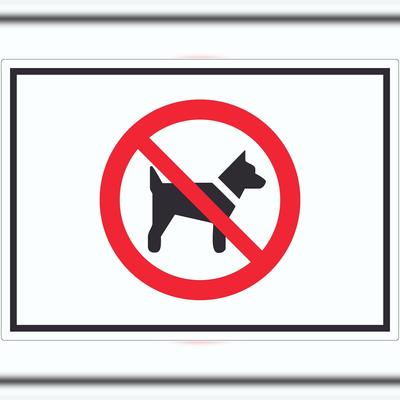 HB-Druck Mitführen von Hunden verboten Symbol Aufkleber A0 (841x1189mm)