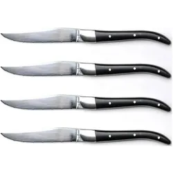 Qdesign 190-071 Steakmesserset aus Edelstahl 4teilig, Besteck, Schwarz