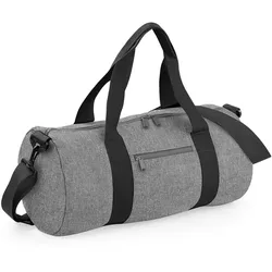 BagBase Runde Sporttasche Sport- und Reisetasche BG140 grey marl/black 50 x 25 x 25 cm