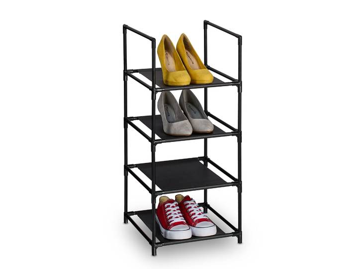 Schuhregal schmal Schwarz-Grau