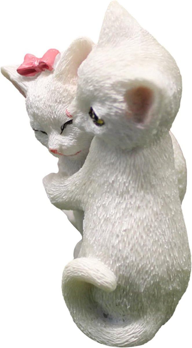 Charmant paar katten standbeeld van hars voor interieur decoratie - B/D/H: 59 x 65 x 59 cm