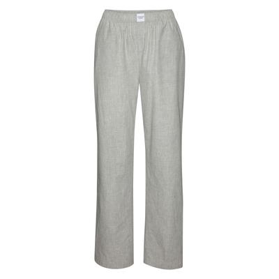 Pyjamahose COPENHAGEN STUDIOS, Damen, Gr. 48, N-Gr, grau, Web, Obermaterial: 100% Baumwolle, unifarben, bequem lang, Hosen Pyjamahose, aus leichter Baumwolle-Webware
