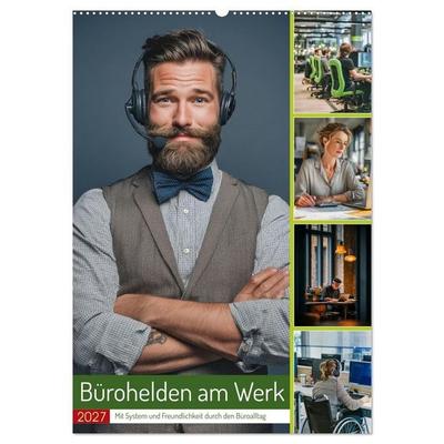 Bürohelden am Werk (Wandkalender 2027 DIN A2 hoch), CALVENDO Monatskalender