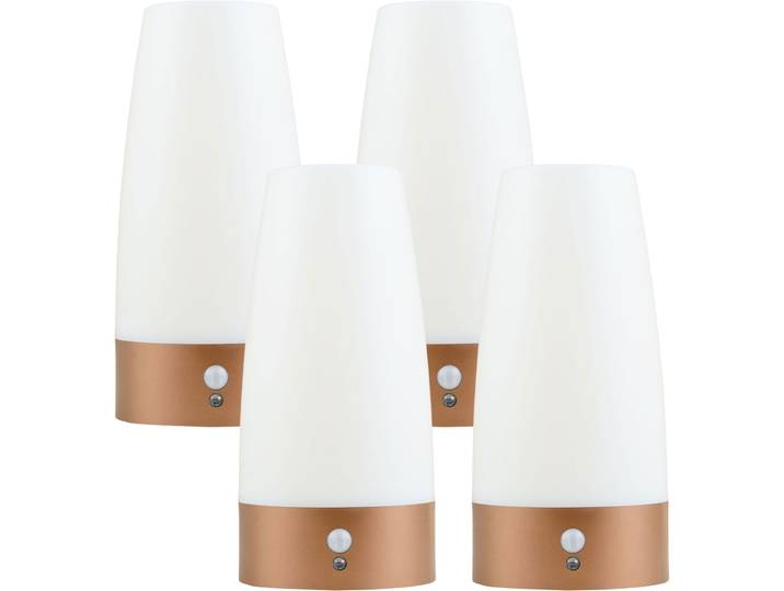 4er-Set LED-Tischlampe mit PIR-Bewegungs-Sensor, batteriebetrieben, warmweiss