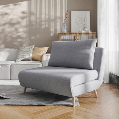 Lancaster Home "Upholstered Convertible Tri-Fold Chair with Pillow and Hideaway Legs - 75.5""D x 41""W x 30""H"