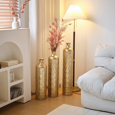 Kodotan sofa Floor Metal Vases Decorated Metal vases Set of 3 gorgeous home decoration large glazed metal vases 25.2in/29.33in/34.25in height