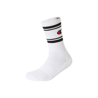 Socken CHAMPION, Damen, Gr. 35-38, weiß (wht, wht, wht, ns), Materialmix, geringelt, unifarben, elastisch, Socken Socken, unifarben oder geringelt, Packung mit 3 Paar, elastisches Material