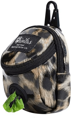 Inspire Curations Portable Dog Training Treat Pouch Hands Free Waist Bag With Poop Bag Dispenser leopard Print